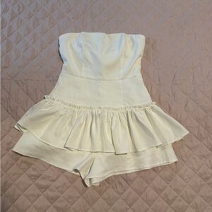 Strapless White Romper